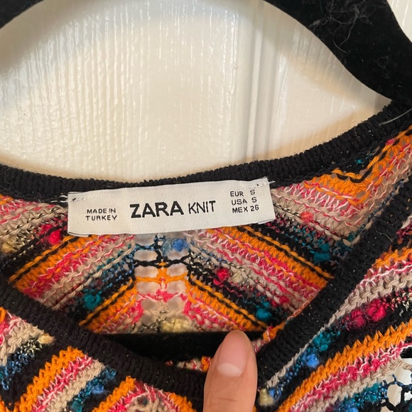 Zara Knit Long Maxi Multicolour summer beach Halter dress - Picture 5 of 7